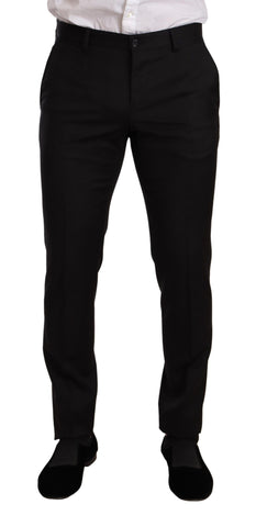Black check Dolce & Gabbana Martini slim fit 2-piece suit, tailored blazer and trousers, formal men's fashion ensemble.