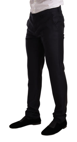 Blue patterned Dolce & Gabbana Martini slim fit 2-piece suit, featuring tailored jacket and matching trousers.