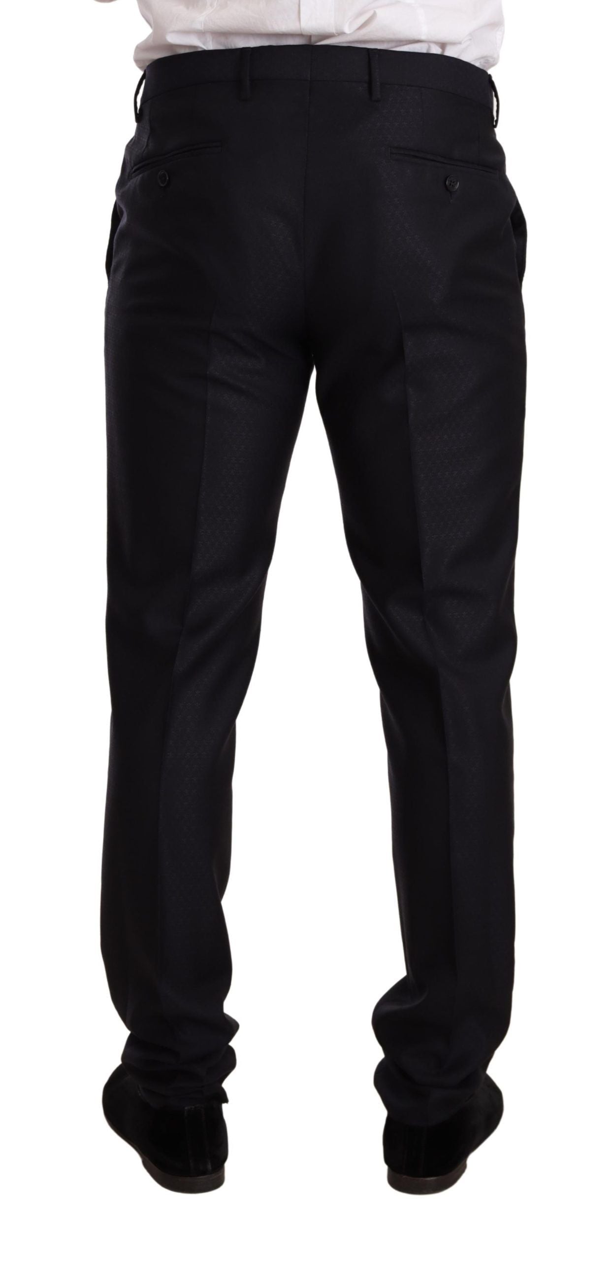 Blue patterned Dolce & Gabbana Martini Slim Fit 2-piece suit displayed on a mannequin.