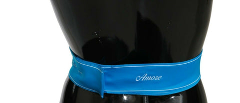 Blue waist ribbon wide bow belt by Dolce & Gabbana, featuring a large decorative bow and smooth fabric.