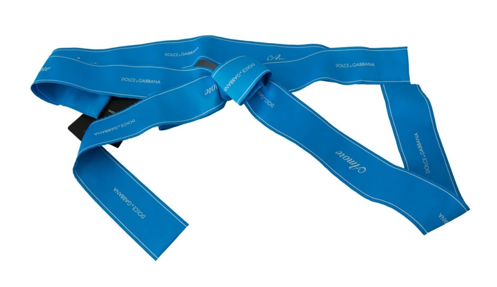 Blue waist ribbon wide bow belt by Dolce & Gabbana, featuring a large decorative bow and sleek design.