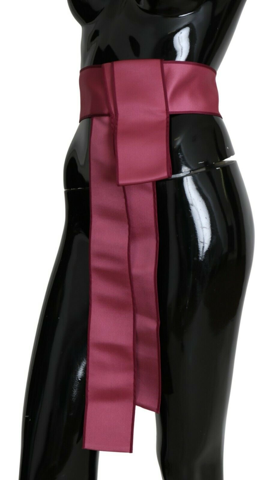 Pink 100% silk wide waist belt with 3 button closure by Dolce & Gabbana, shown on a plain background.
