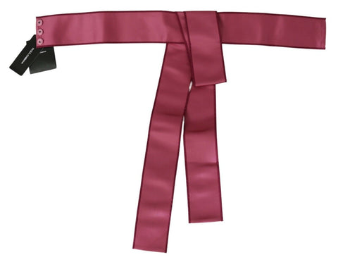 Pink 100% silk wide waist belt with three button closures by Dolce & Gabbana, showcasing smooth fabric and elegant design.