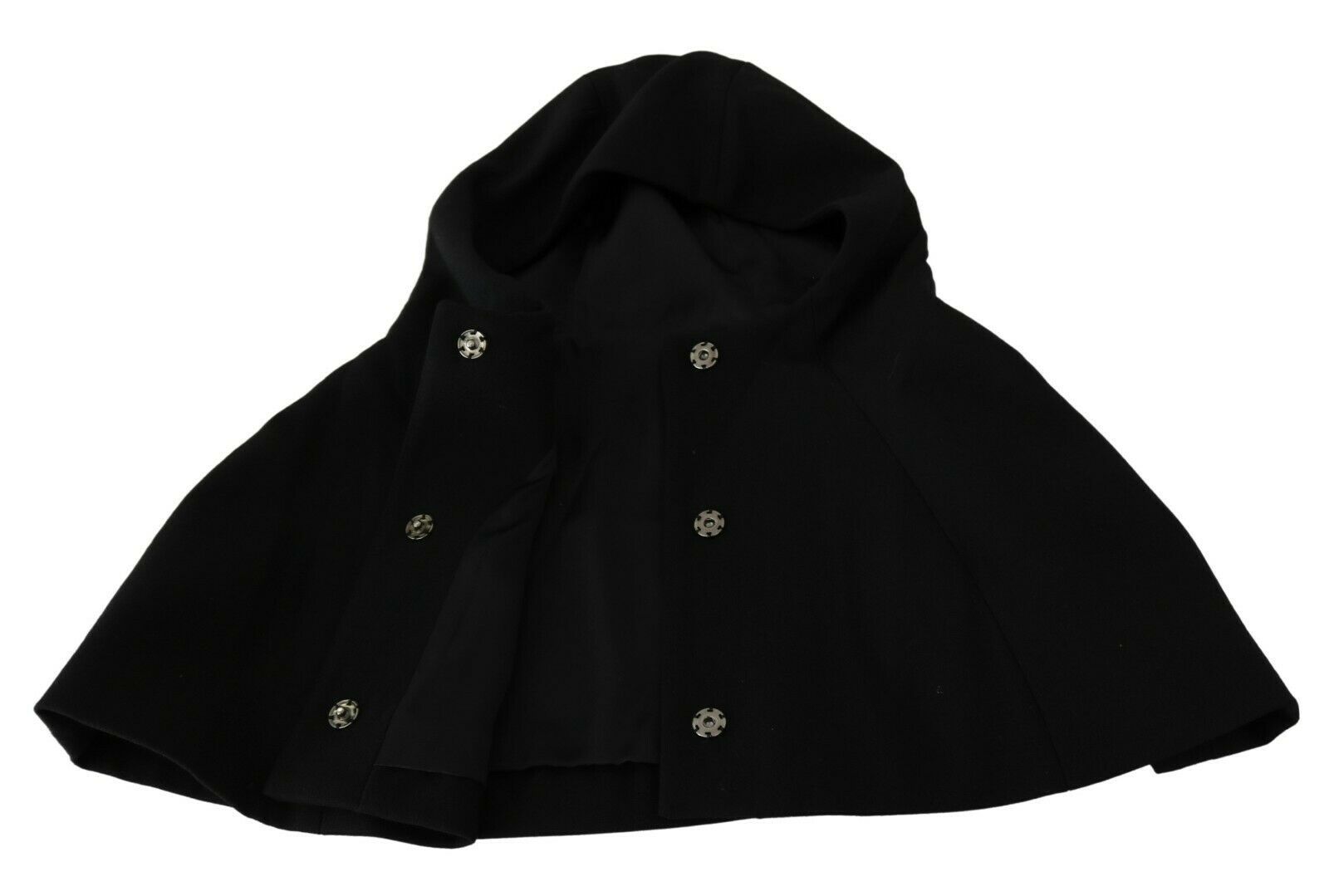Black wool hooded scarf hat with full head coverage from Dolce & Gabbana, stylish and warm winter accessory.