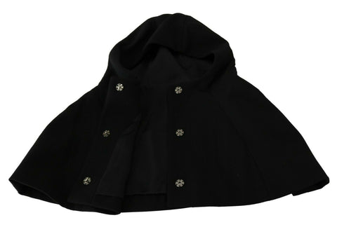 Black wool hooded scarf hat with full head coverage from Dolce & Gabbana, stylish and warm winter accessory.