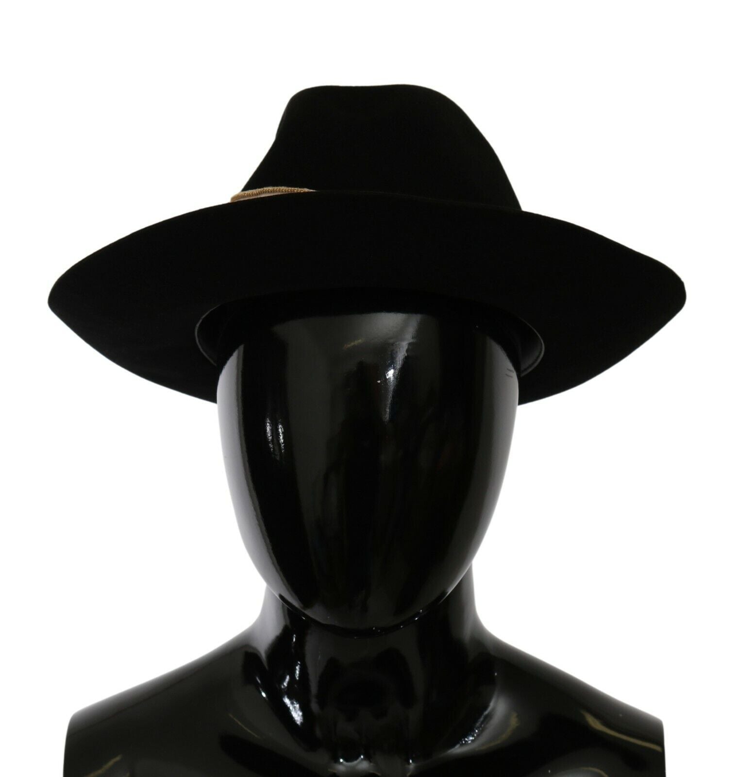 Black Lapin Amor Gignit wide brim Panama hat by Dolce & Gabbana with a classic woven design and stylish ribbon band.