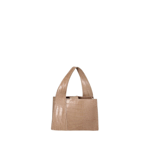 Jag Couture London taupe-colored Roberta Rossi RR220722023FBG-C05 handbag with sleek design and textured leather finish.