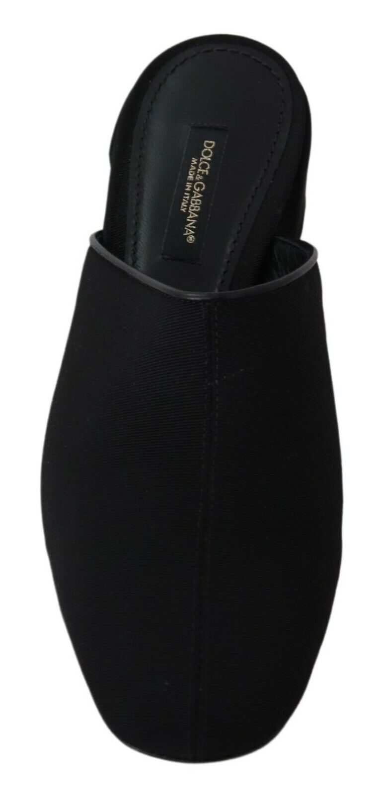 Black grosgrain slides sandals for women by Dolce & Gabbana, featuring a sleek slip-on design and stylish grosgrain strap.