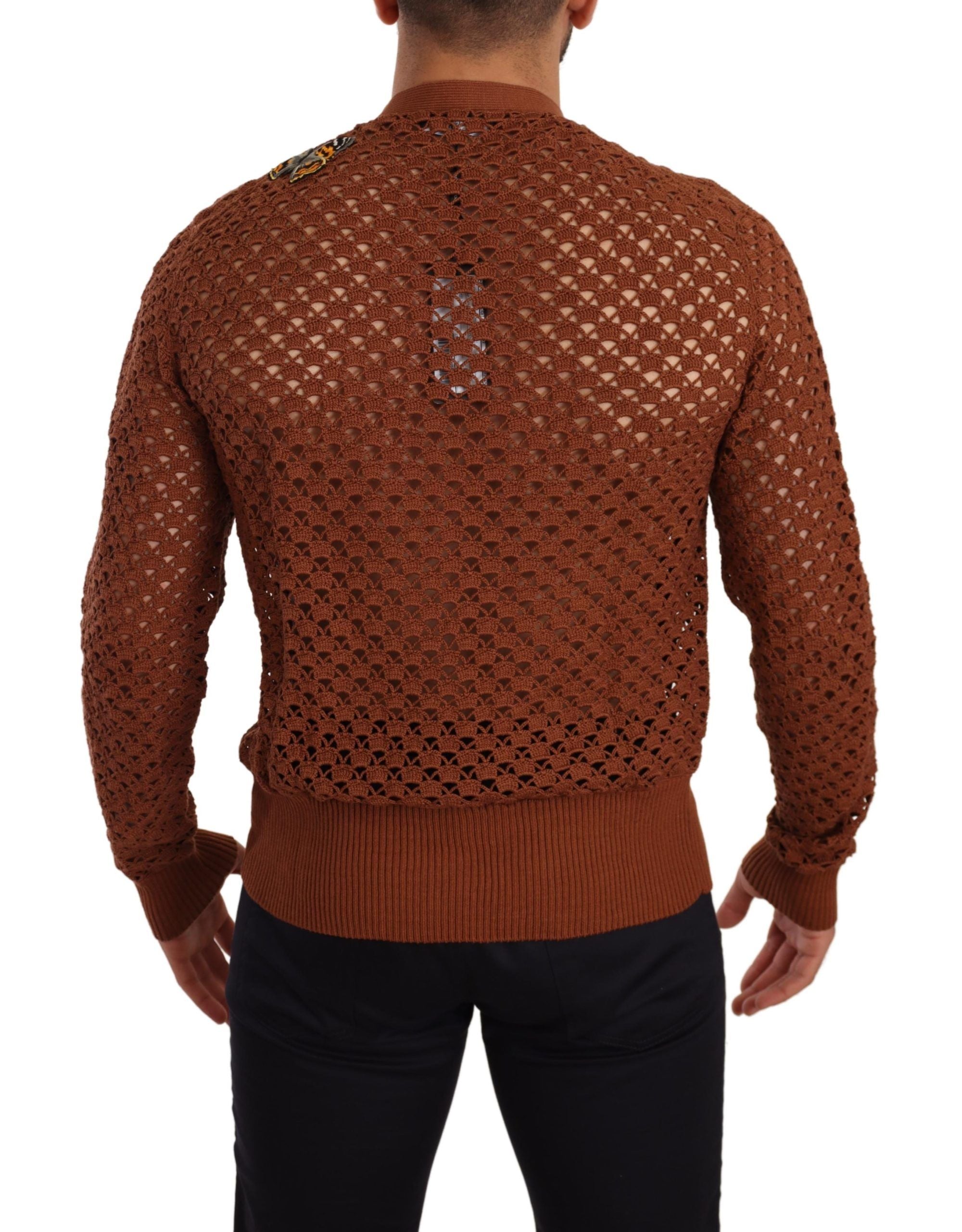 Brown leopard butterfly cardigan sweater by Dolce & Gabbana, featuring a stylish knit design with butterfly and leopard patterns.