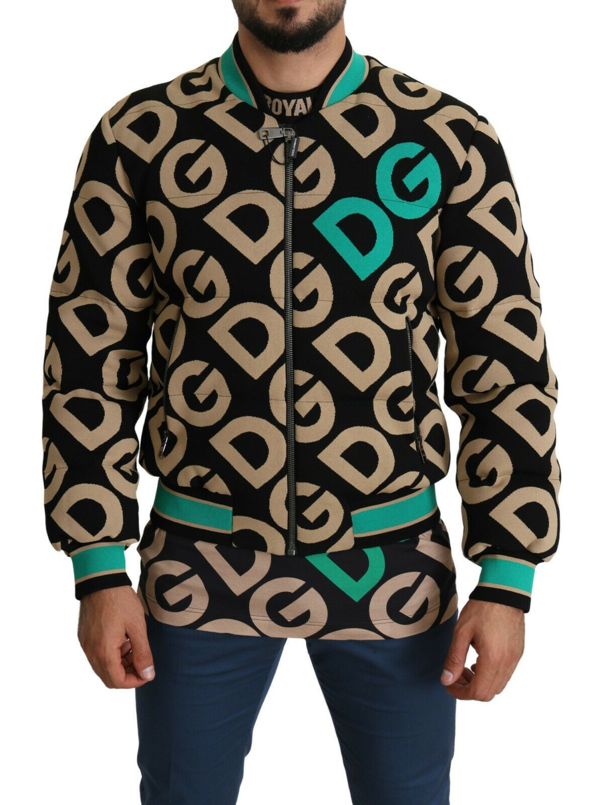 Multicolor DGMILLENNIALS logo print jacket by Dolce & Gabbana, featuring vibrant design and casual fit.