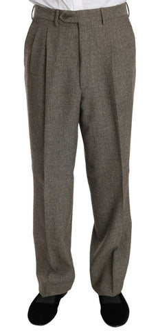 Fendi brown wool single-breasted men's suit with a classic fit, featuring a tailored design and lapel collar.