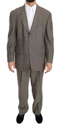 Fendi brown wool single-breasted suit, tailored fit with classic lapel, displayed on a mannequin.