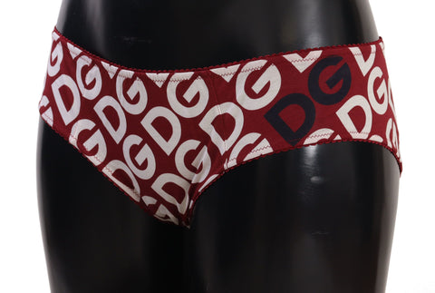 Multicolor Dolce & Gabbana logo print slip bottom underwear with vibrant pattern and comfortable fit.