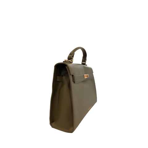 Cristinaeffe CF24FW027_VERDE handbag by Jag Couture London - New York, featuring green leather with gold hardware.