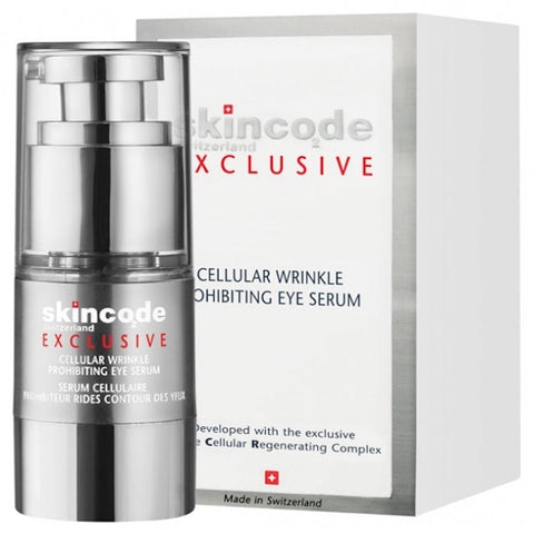 Jag Couture London New York Skincode Eye Contour Serum in 15ml bottle with applicator for reducing puffiness and fine lines.