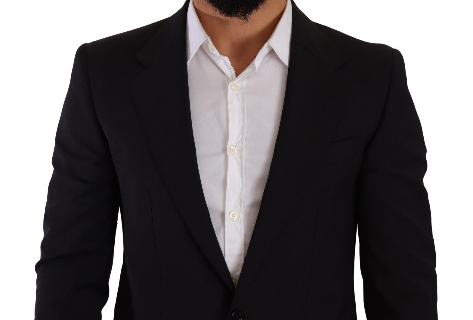 Black slim fit vest with two buttons from Dolce & Gabbana Martini blazer collection, tailored for a sleek, modern look.