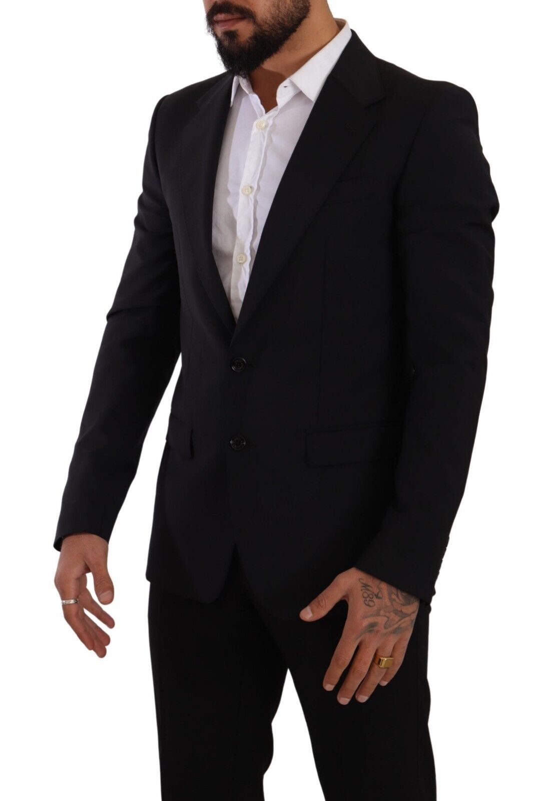 Black slim fit vest with two buttons from Dolce & Gabbana Martini blazer collection, tailored for a sleek, modern look.