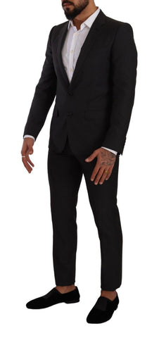 Dark Gray MARTINI Single Breasted 2 Piece Suit - Jag Couture London