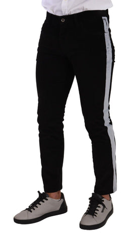 Black Cotton Stretch Skinny Corduroy Jeans