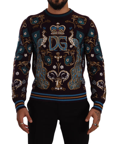 Bordeaux Cashmere DG Crown Embroidered Sweater