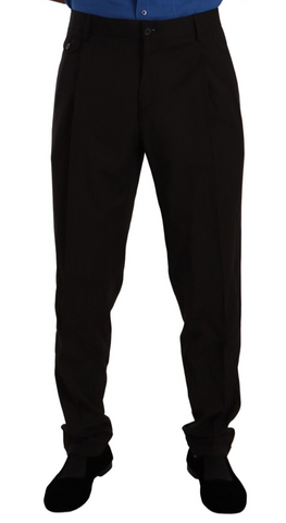 Brown Wool Skinny Formal Dress Pants