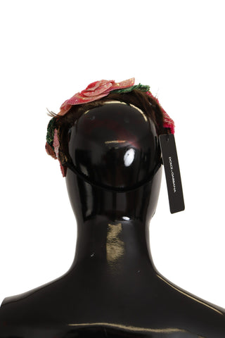 Multicolor Sequined Lurex Black Hair Headband