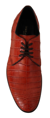 Orange Exotic Leather Dress Derby Shoes