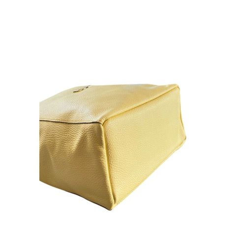 Baldinini Trend IR1607 LUCCA yellow leather handbag with gold hardware, stylish and compact for everyday use.