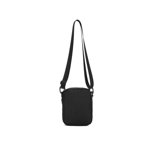 Jag Couture London New York Aoking XK3049-11 black leather handbag with gold hardware and adjustable strap.