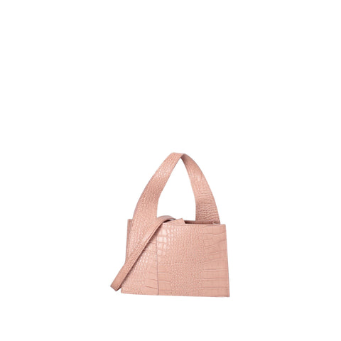 Roberta Rossi RR220722023FBG-C68_ROSA pink handbag from Jag Couture London-New York with elegant design and gold accents.