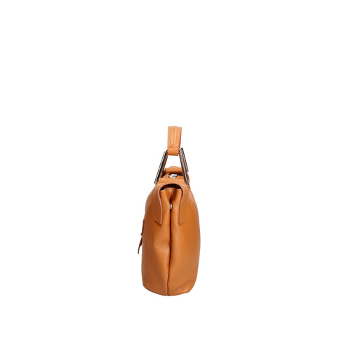 Jag Couture London - New York Roberta Rossi RR220723623FBG-D44_CUOIO leather handbag with gold chain strap, close-up of textured black leather.