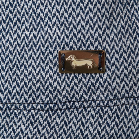 Harmont & Blaine men's tailored blazer by Jag Couture London - New York, navy blue fabric with classic lapel and button details.