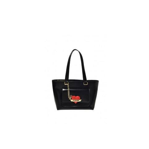 Love Moschino JC4141PP1LLM1000 handbag in bright pink with gold hardware, shown on a white background.