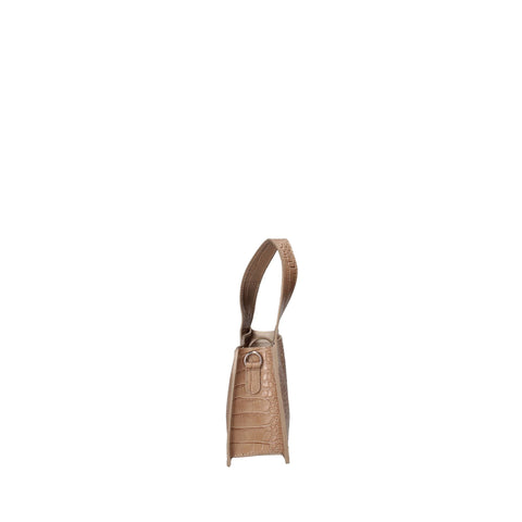 Roberta Rossi RR220722023FBG-C05 taupe light-colored handbag by Jag Couture London - New York, showing textured leather and silver hardware.