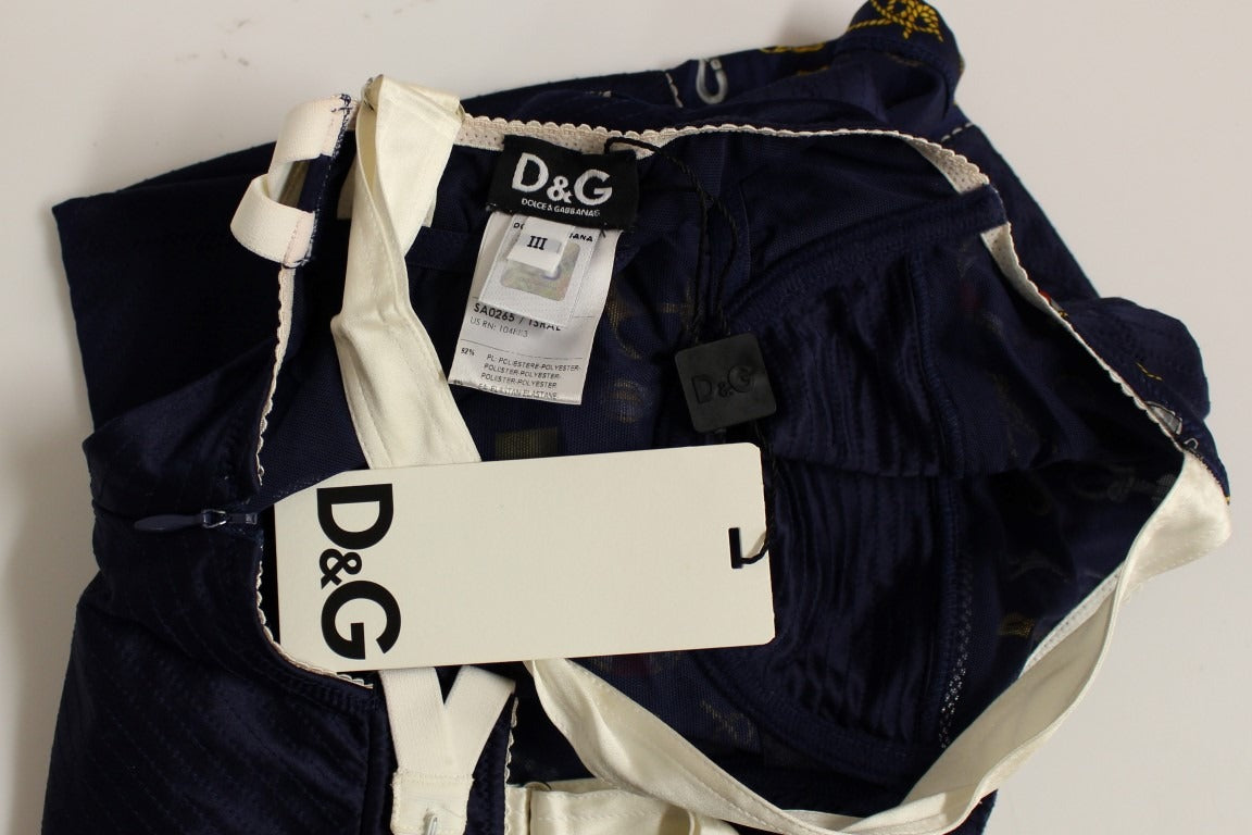 Blue sailor motive tank top by Dolce & Gabbana featuring nautical-inspired design and comfortable sleeveless fit.