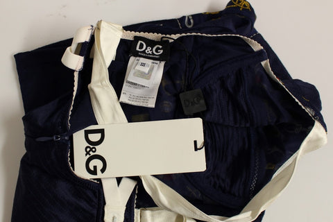 Blue sailor motive tank top by Dolce & Gabbana featuring nautical-inspired design and comfortable sleeveless fit.