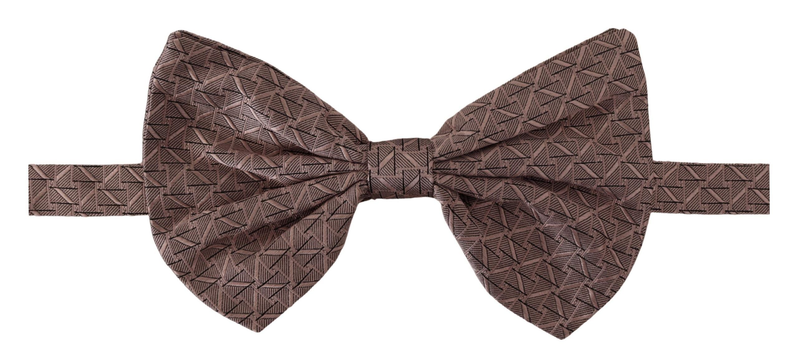 Brown Fantasy Print Adjustable Neck Papillon Bow Tie - Jag Couture London