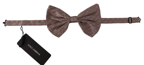 Brown Fantasy Print Adjustable Neck Papillon Bow Tie