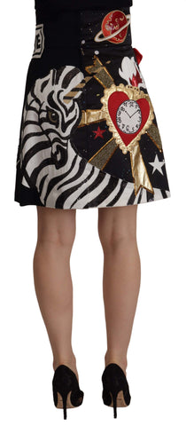 Black Love Clock Sequined Piano Skirt