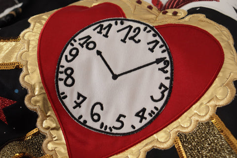 Black Love Clock Sequined Piano Skirt