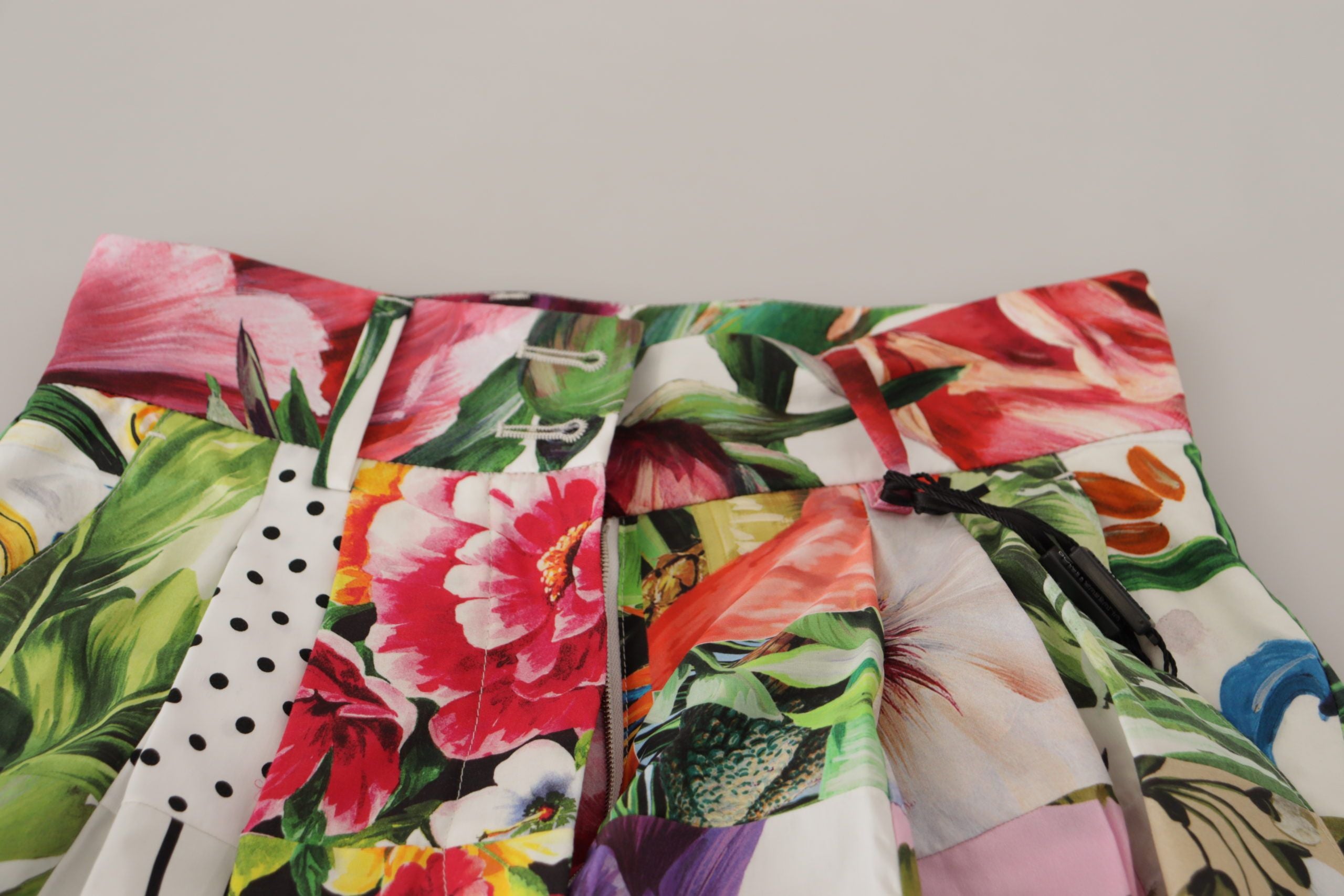Multicolor high waist hot pants shorts by Dolce & Gabbana, featuring vibrant fabric and stylish design.