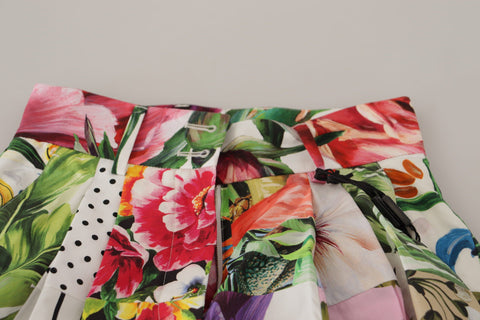 Multicolor high waist hot pants shorts by Dolce & Gabbana, featuring vibrant fabric and stylish design.