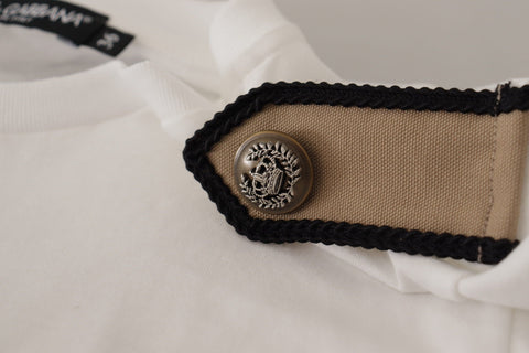White Black Roses Crewneck Cotton  T-shirt
