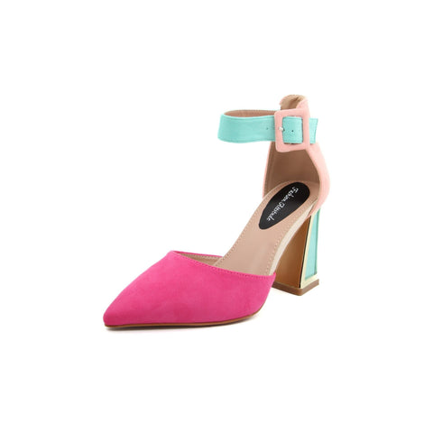 Fashion Attitude FAG_OY40018_FUXIA-V by Jag Couture London-New York, pink and white patterned fashion accessory or clothing item.