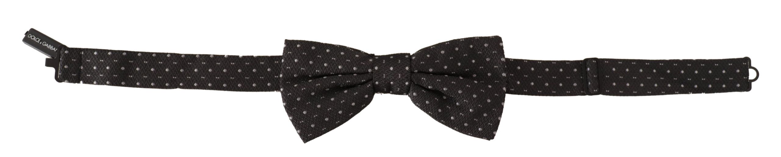 Dark Gray Polka Dot 100% Silk Neck Papillon Tie - Jag Couture London