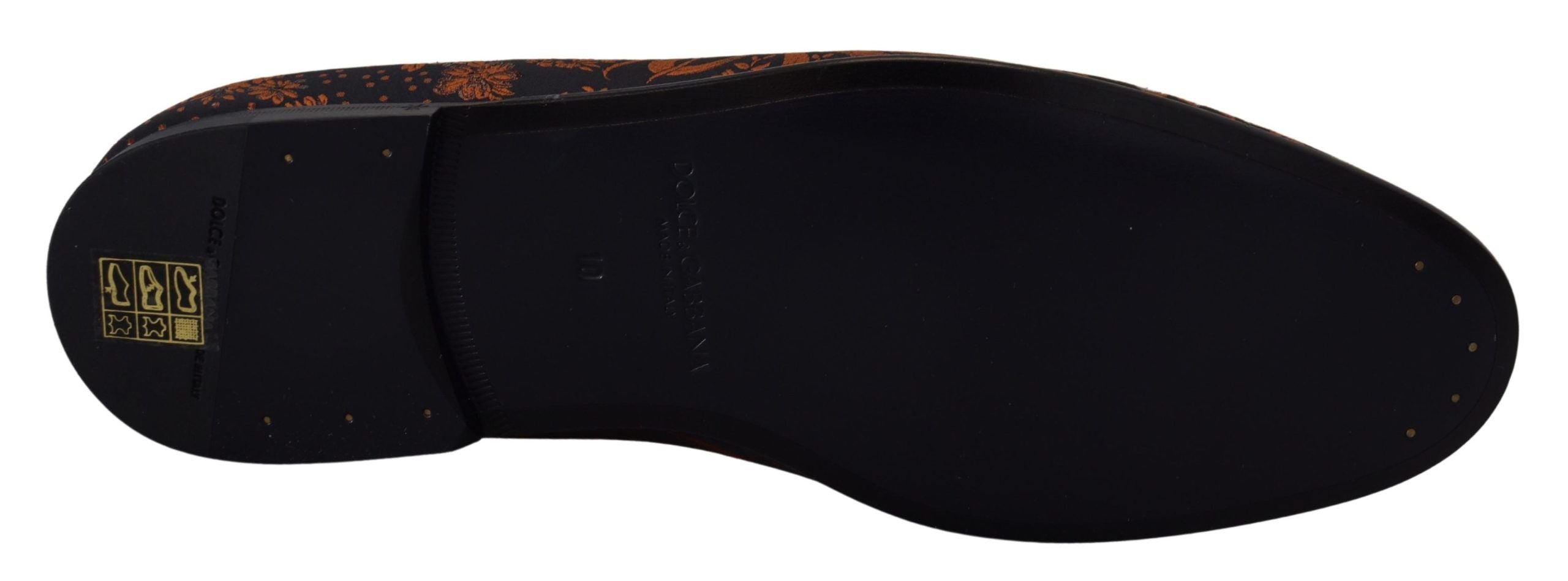 Blue rust floral slippers loafers by Dolce & Gabbana with a floral pattern and comfortable slip-on design.