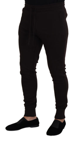 Brown Cashmere Trousers Bottoms Drawstring Pants