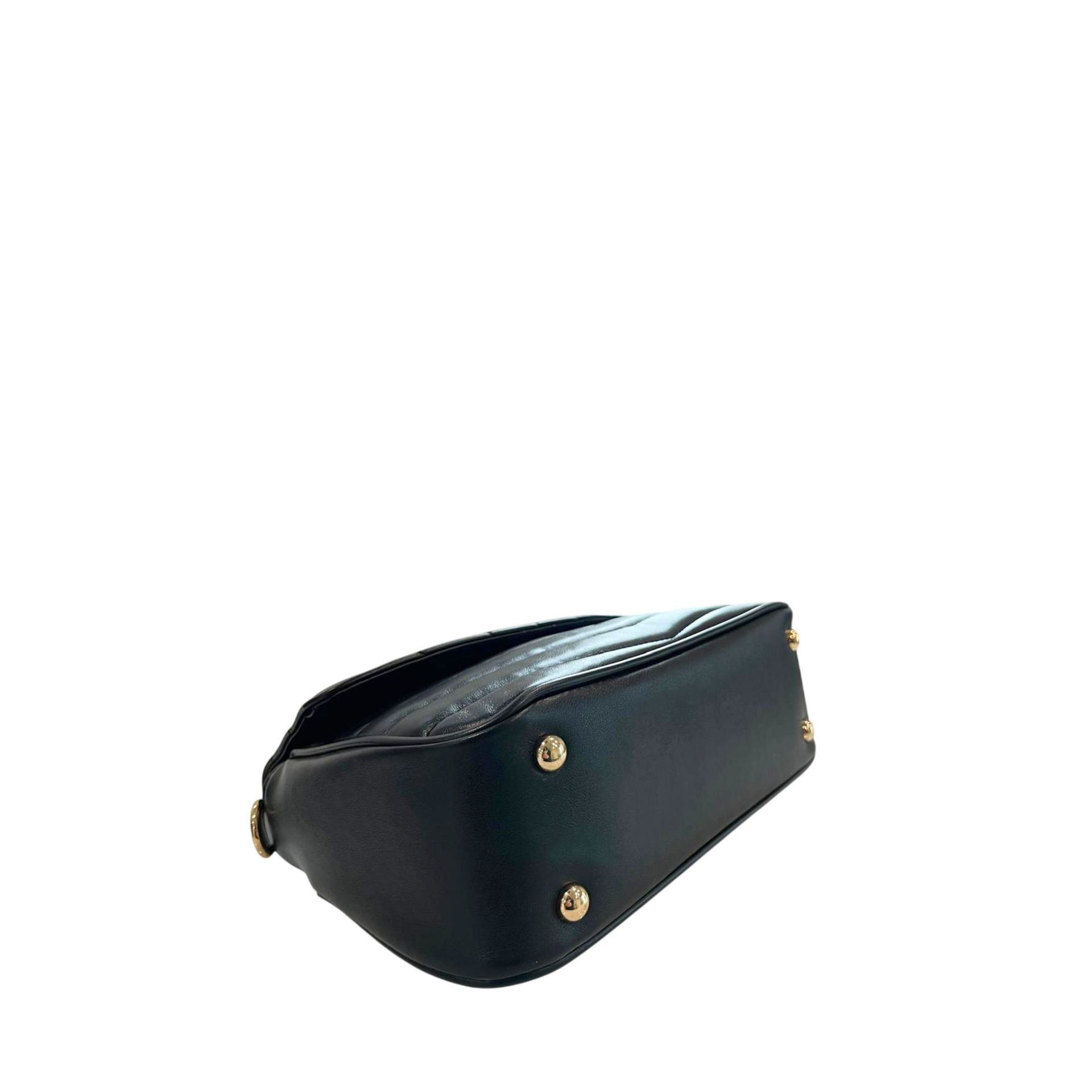 Black Cristinaeffe CF24FW026_NERO handbag by Jag Couture London - New York with sleek leather finish and silver hardware.