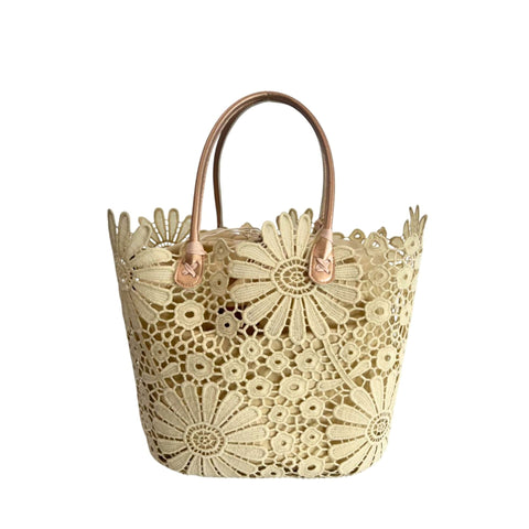 Beige Baldinini Trend L21BAS1 Siena leather handbag with gold accents, featuring structured design and top handles.