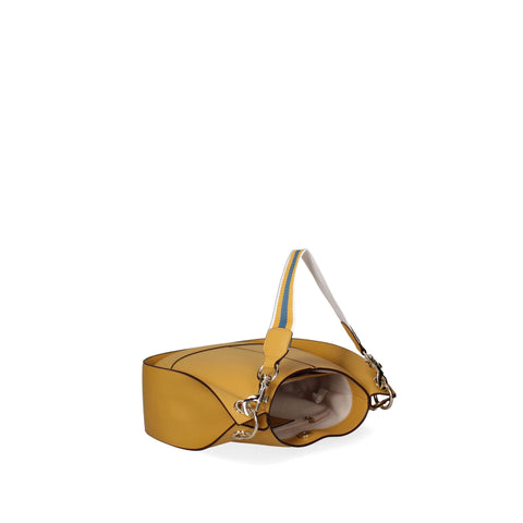 Light yellow Viola Castellani VC220722423FBG jewelry box by Jag Couture London - New York with velvet interior and gold accents.